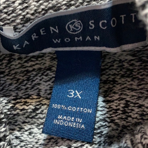 Karen Scott black /white long sleeve sweater - Picture 5 of 7